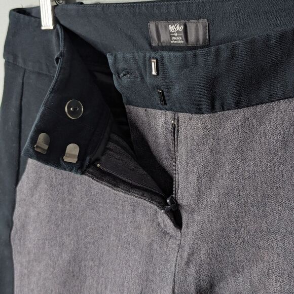 Mossimo Grey & Black Mid Rise Stretch Cotton Cropped Tuxedo Trousers Size 12 - Picture 5 of 12
